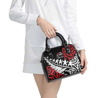 Honour The Treaty New Zealand Personalised Shoulder Handbag Toitu Te Tiriti Half Fern with Haka dance