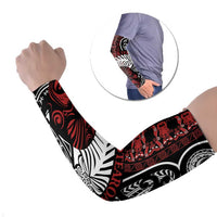 Honour The Treaty New Zealand Personalised Arm Sleeves Toitu Te Tiriti Indigenous Maori Face - Polynesian Pride