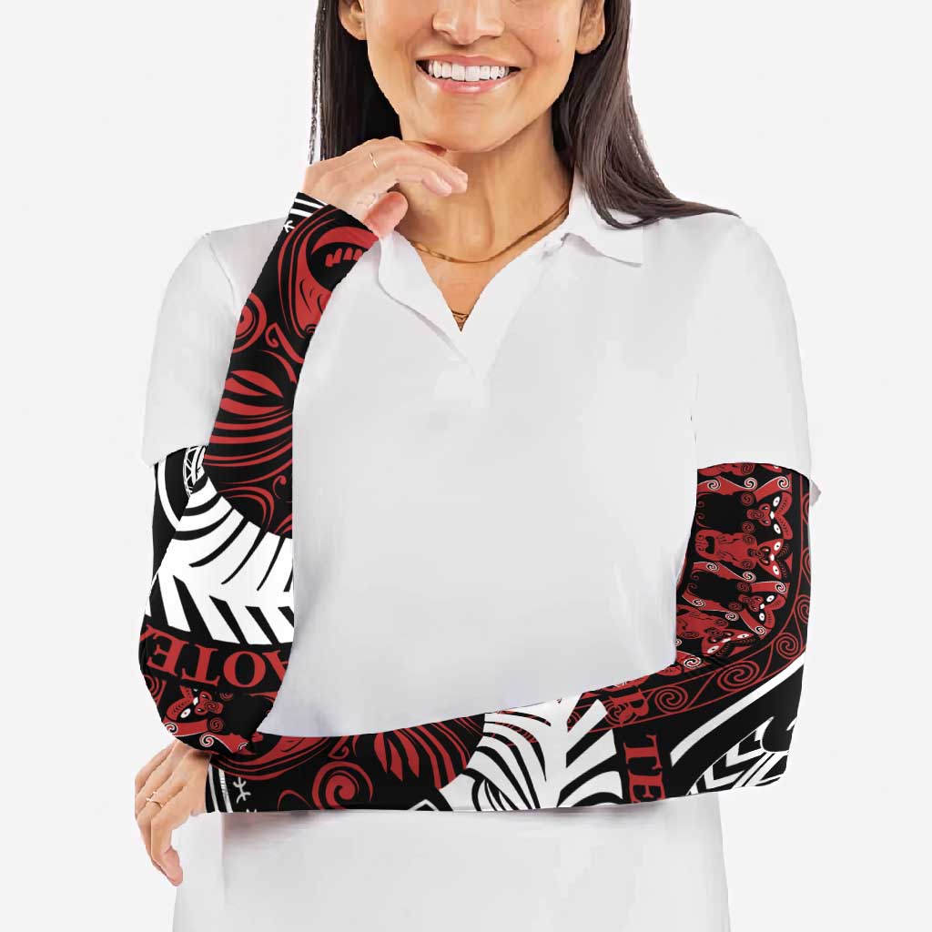 Honour The Treaty New Zealand Personalised Arm Sleeves Toitu Te Tiriti Indigenous Maori Face - Polynesian Pride