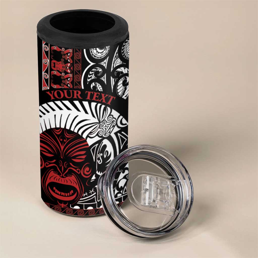 Honour The Treaty New Zealand Personalised 4 in 1 Can Cooler Tumbler Toitu Te Tiriti Indigenous Maori Face