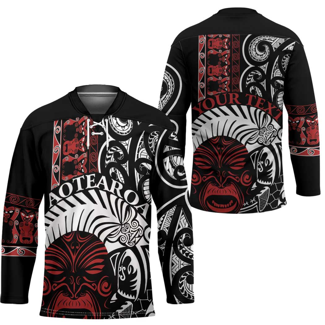 Honour The Treaty New Zealand Personalised Hockey Jersey Toitu Te Tiriti Indigenous Maori Face - Polynesian Pride