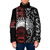 Honour The Treaty New Zealand Personalised Padded Jacket Toitu Te Tiriti Indigenous Maori Face - Polynesian Pride