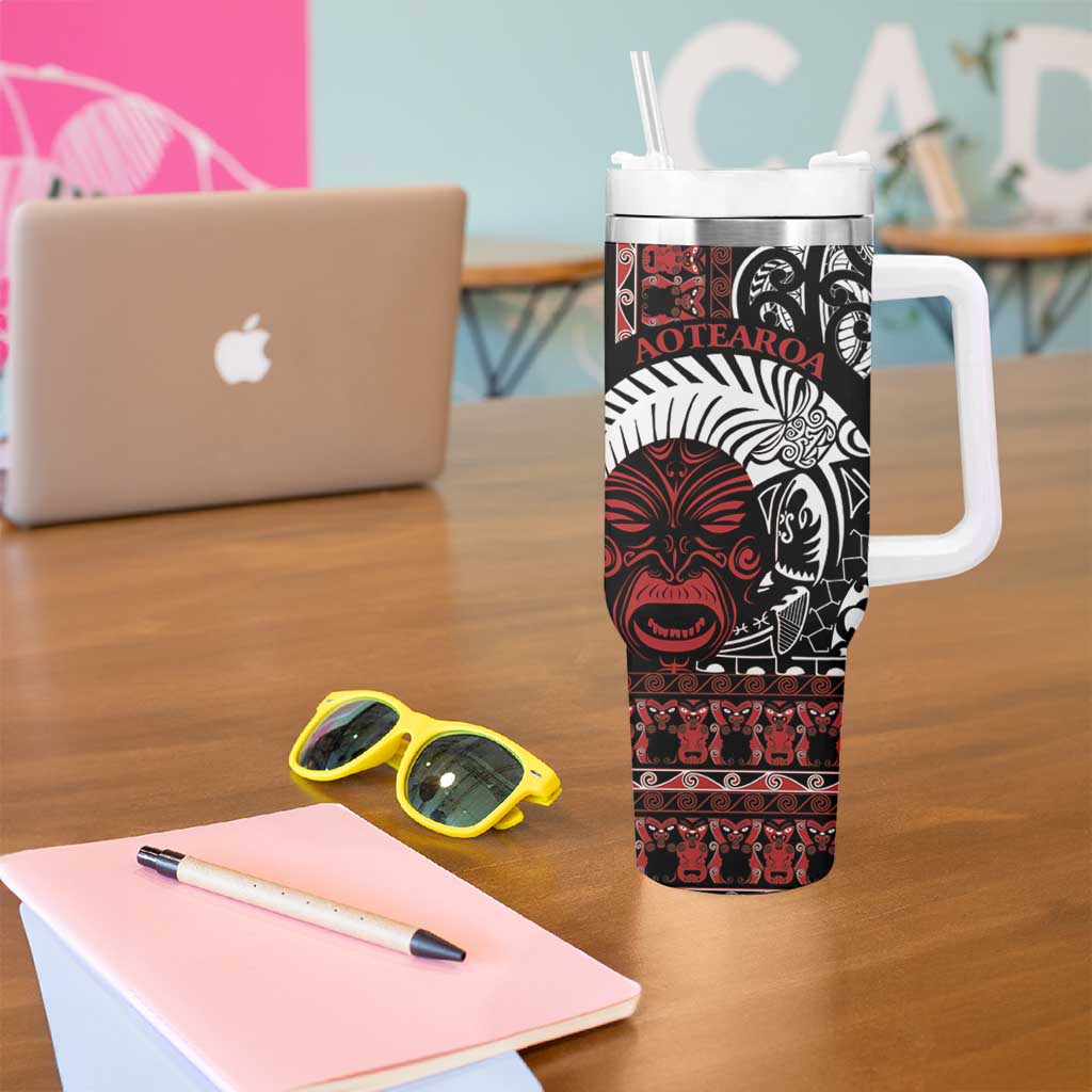 Honour The Treaty New Zealand Personalised Tumbler With Handle Toitu Te Tiriti Indigenous Maori Face