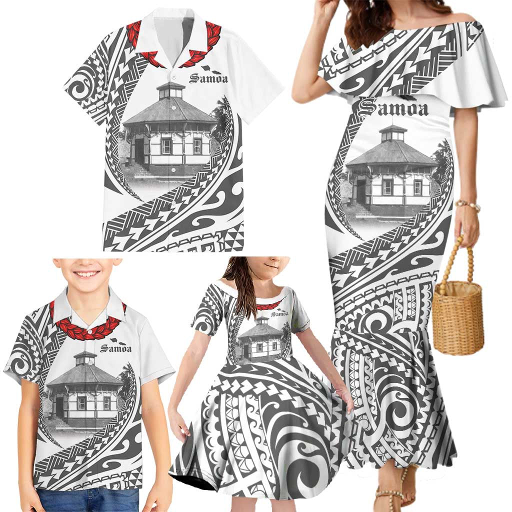 Samoa Mau Movement House Personalised Family Matching Mermaid Dress and Hawaiian Shirt Fa'a Samoa The Samoan Way