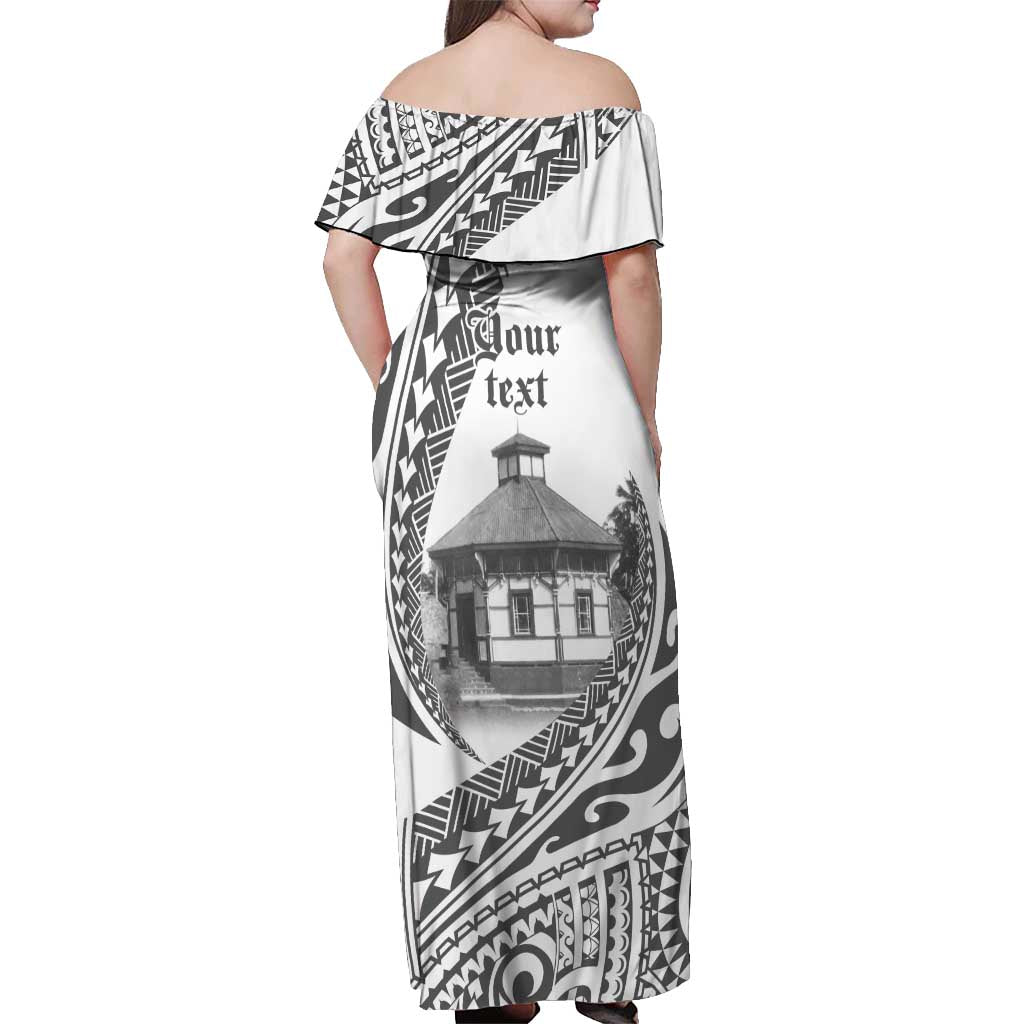 Samoa Mau Movement House Personalised Off Shoulder Maxi Dress Fa'a Samoa The Samoan Way LT9 - Polynesian Pride