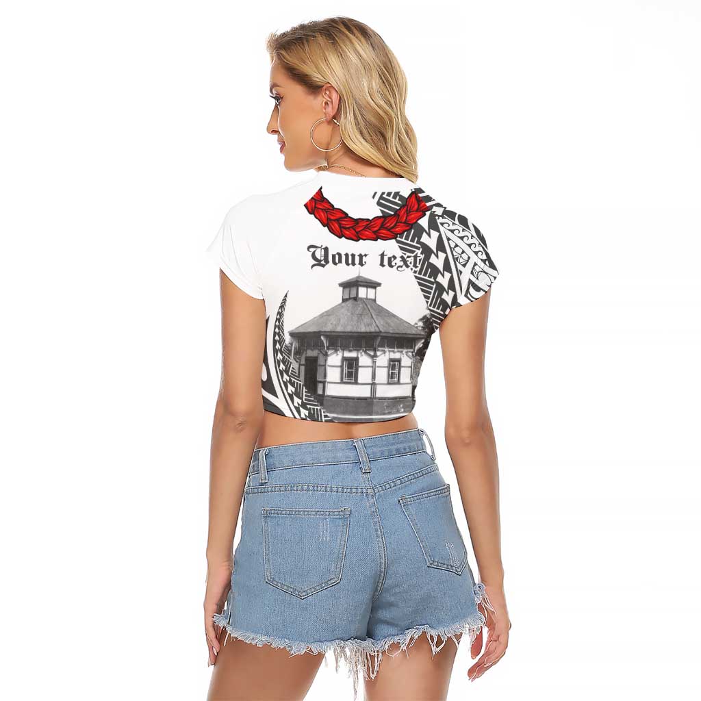 Samoa Mau Movement House Personalised Raglan Cropped T Shirt Fa'a Samoa The Samoan Way