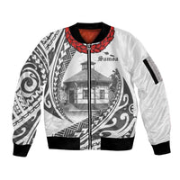 Samoa Mau Movement House Personalised Sleeve Zip Bomber Jacket Fa'a Samoa The Samoan Way