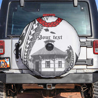 Samoa Mau Movement House Personalised Spare Tire Cover Fa'a Samoa The Samoan Way LT9 White - Polynesian Pride