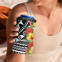 Samoa Tribal Hibiscus Flowers 4 in 1 Can Cooler Tumbler