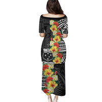 Samoa Tribal Hibiscus Flowers Puletasi