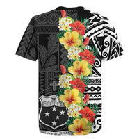 Samoa Tribal Hibiscus Flowers Rugby Jersey