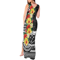 Samoa Tribal Hibiscus Flowers Tank Maxi Dress