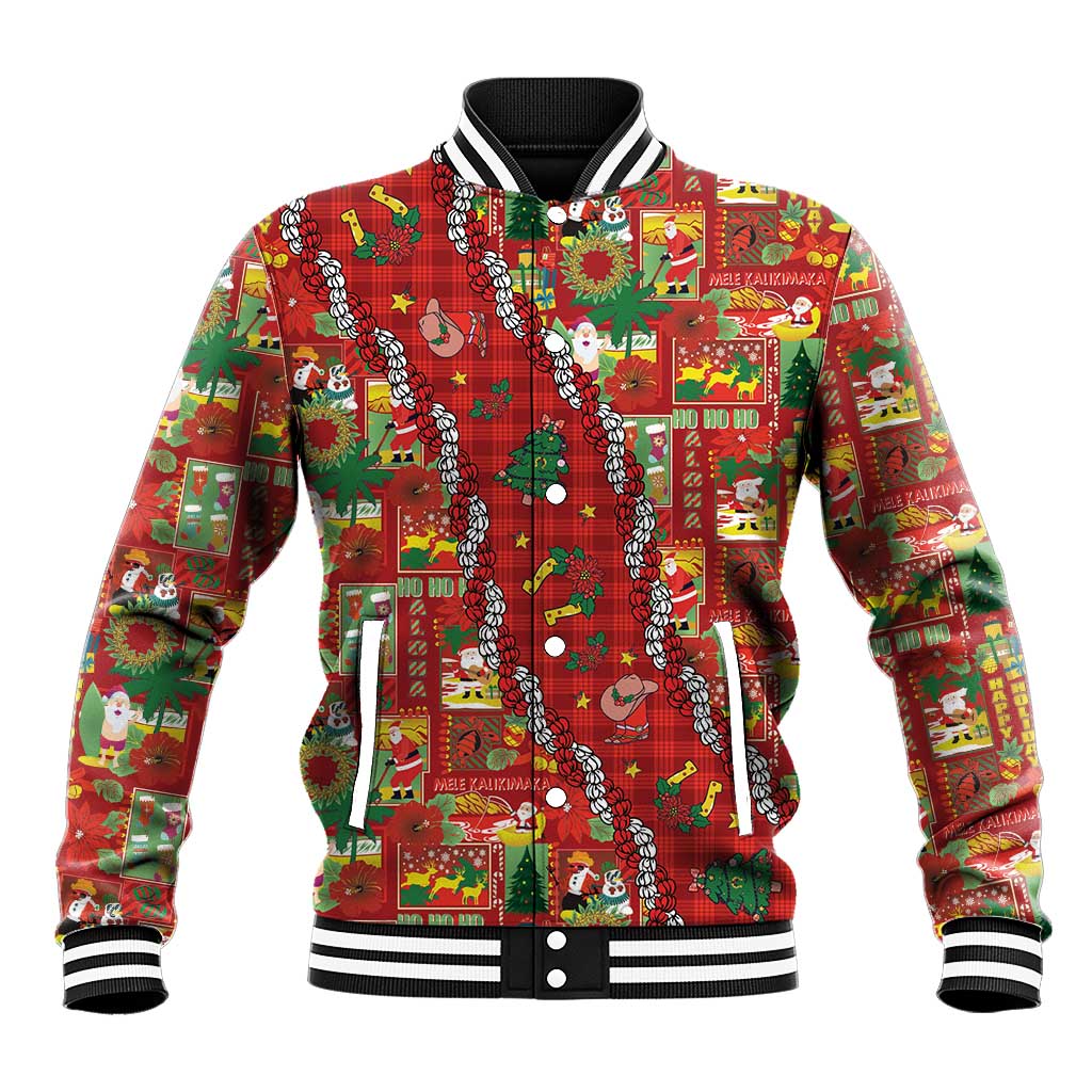 Mele Kalikimaka Pakalana Pikake Lei Baseball Jacket Hawaiian Rodeo Paniolo Omaomao Palaka - Polynesian Pride