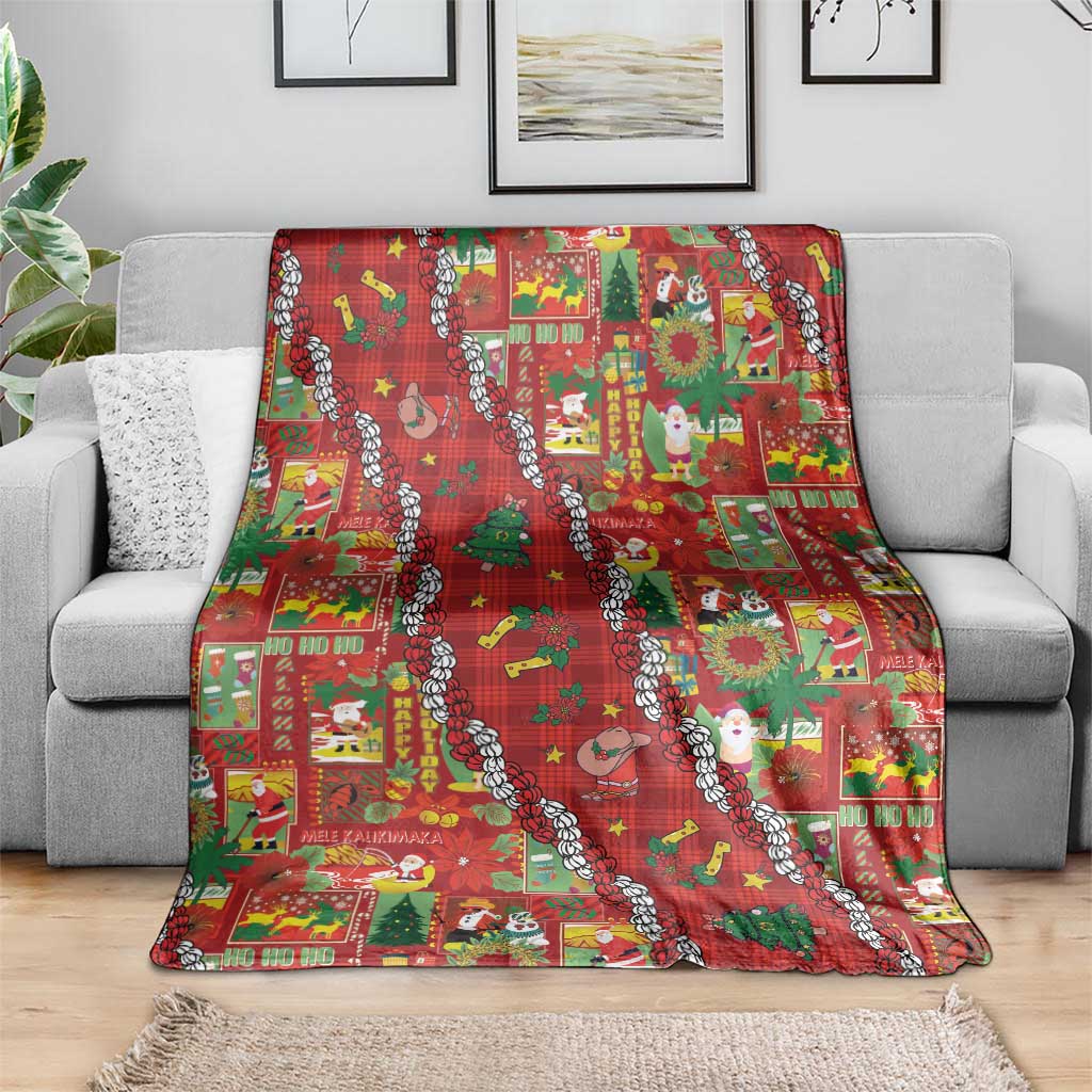 Mele Kalikimaka Pakalana Pikake Lei Blanket Hawaiian Rodeo Paniolo Omaomao Palaka - Polynesian Pride