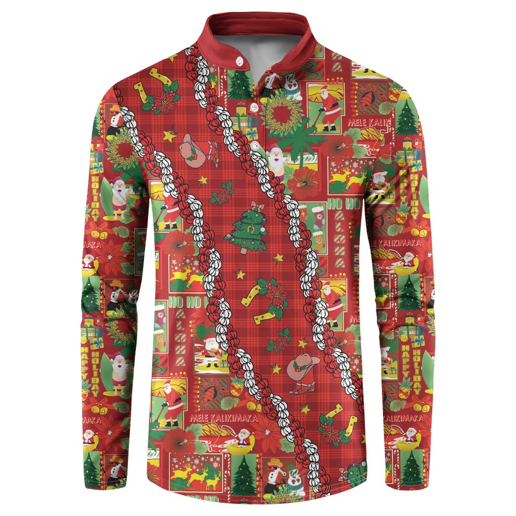 Mele Kalikimaka Pakalana Pikake Lei Button Sweatshirt Hawaiian Rodeo Paniolo Omaomao Palaka - Polynesian Pride
