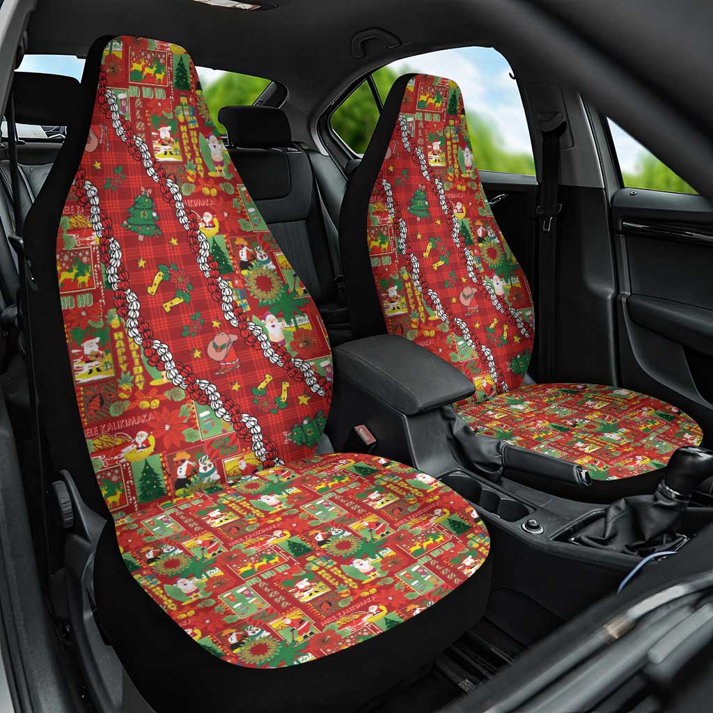 Mele Kalikimaka Pakalana Pikake Lei Car Seat Cover Hawaiian Rodeo Paniolo Omaomao Palaka - Polynesian Pride