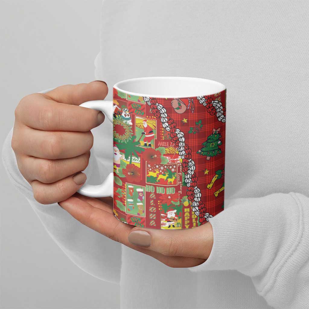 Mele Kalikimaka Pakalana Pikake Lei Ceramic Mug Hawaiian Rodeo Paniolo Omaomao Palaka - Polynesian Pride