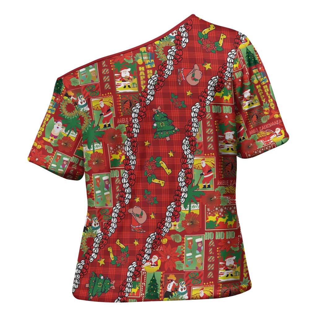 Mele Kalikimaka Pakalana Pikake Lei Cross Shoulder Shirt Hawaiian Rodeo Paniolo Omaomao Palaka - Polynesian Pride