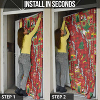 Mele Kalikimaka Pakalana Pikake Lei Door Cover Hawaiian Rodeo Paniolo Omaomao Palaka - Polynesian Pride