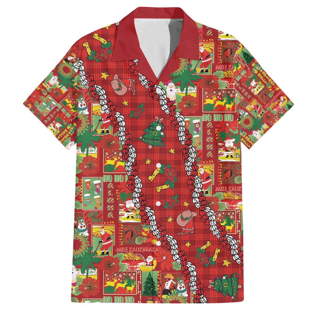 Mele Kalikimaka Pakalana Pikake Lei Family Matching Off The Shoulder Long Sleeve Dress and Hawaiian Shirt Hawaiian Rodeo Paniolo Omaomao Palaka - Polynesian Pride