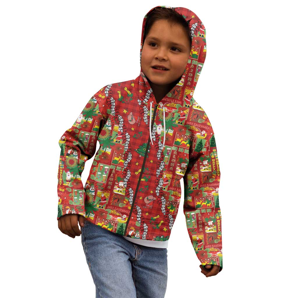 Mele Kalikimaka Pakalana Pikake Lei Kid Hoodie Hawaiian Rodeo Paniolo Omaomao Palaka - Polynesian Pride