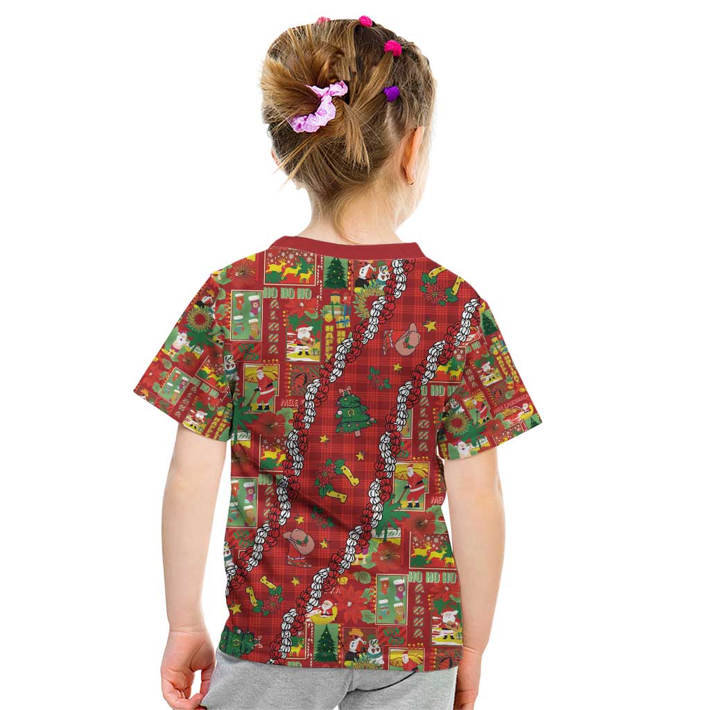 Mele Kalikimaka Pakalana Pikake Lei Kid T Shirt Hawaiian Rodeo Paniolo Omaomao Palaka - Polynesian Pride