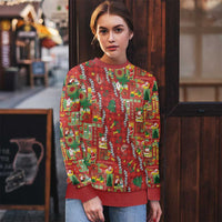 Mele Kalikimaka Pakalana Pikake Lei Ugly Christmas Sweater Hawaiian Rodeo Paniolo Omaomao Palaka - Polynesian Pride