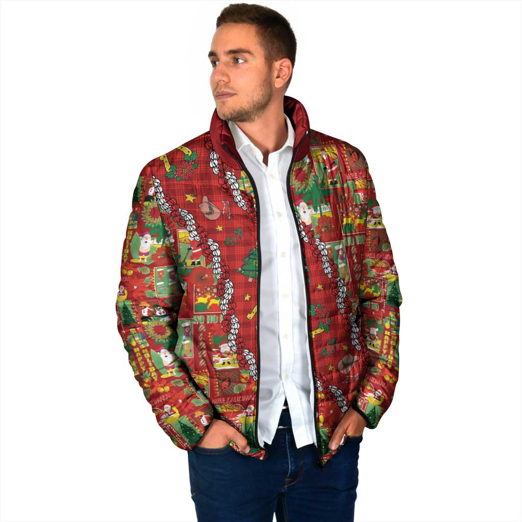 Mele Kalikimaka Pakalana Pikake Lei Padded Jacket Hawaiian Rodeo Paniolo Omaomao Palaka - Polynesian Pride