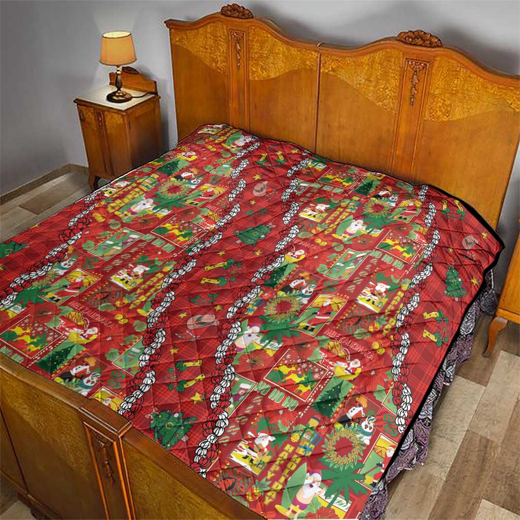 Mele Kalikimaka Pakalana Pikake Lei Quilt Hawaiian Rodeo Paniolo Omaomao Palaka - Polynesian Pride