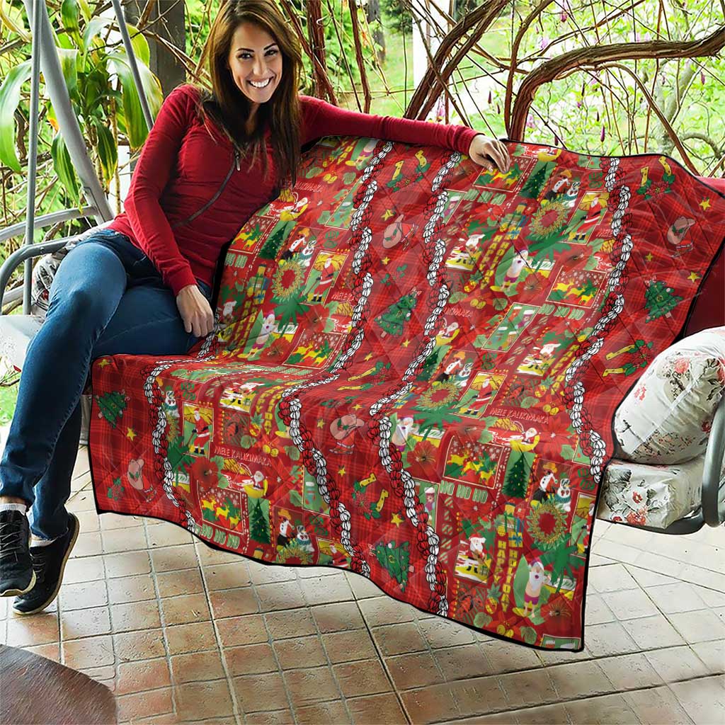 Mele Kalikimaka Pakalana Pikake Lei Quilt Hawaiian Rodeo Paniolo Omaomao Palaka - Polynesian Pride