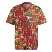 Mele Kalikimaka Pakalana Pikake Lei Rugby Jersey Hawaiian Rodeo Paniolo Omaomao Palaka - Polynesian Pride