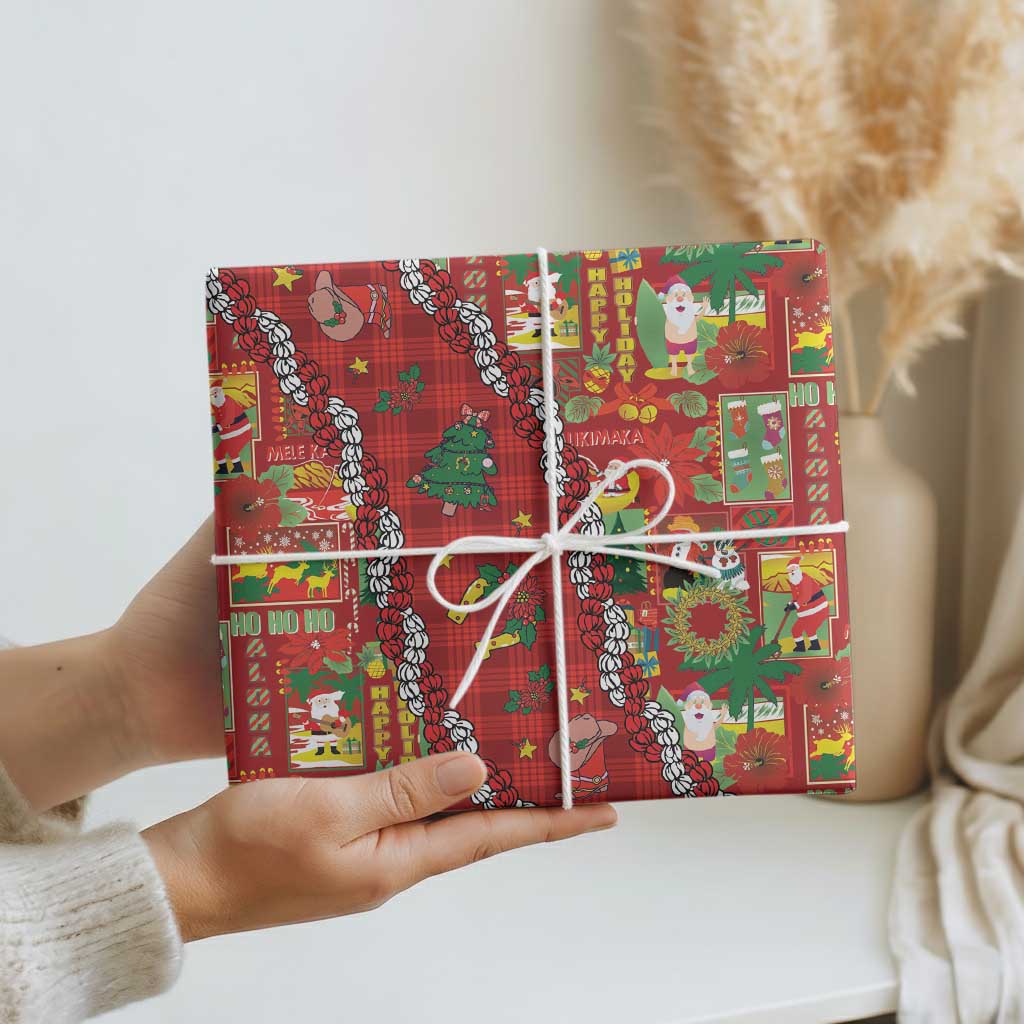 Mele Kalikimaka Pakalana Pikake Lei Wrapping Paper Hawaiian Rodeo Paniolo Omaomao Palaka - Polynesian Pride