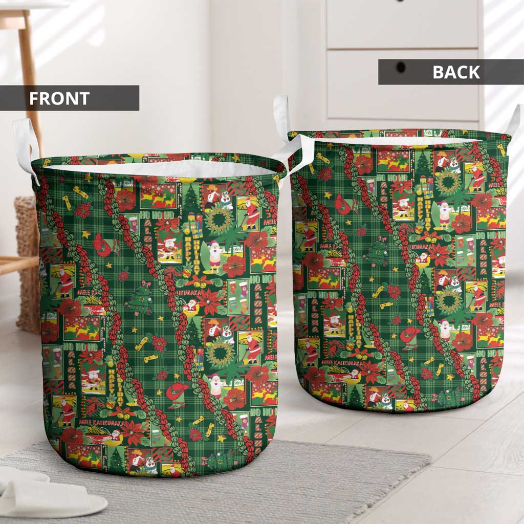 Mele Kalikimaka Pakalana Pikake Lei Laundry Basket Hawaiian Rodeo Paniolo Ulaula Palaka - Polynesian Pride