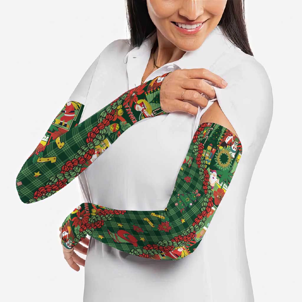 Mele Kalikimaka Pakalana Pikake Lei Arm Sleeves Hawaiian Rodeo Paniolo Ulaula Palaka - Polynesian Pride