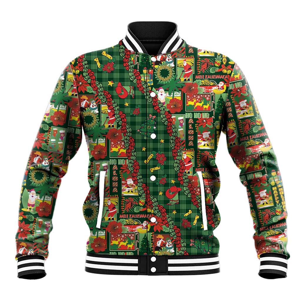 Mele Kalikimaka Pakalana Pikake Lei Baseball Jacket Hawaiian Rodeo Paniolo Ulaula Palaka LT9 Unisex Red - Polynesian Pride