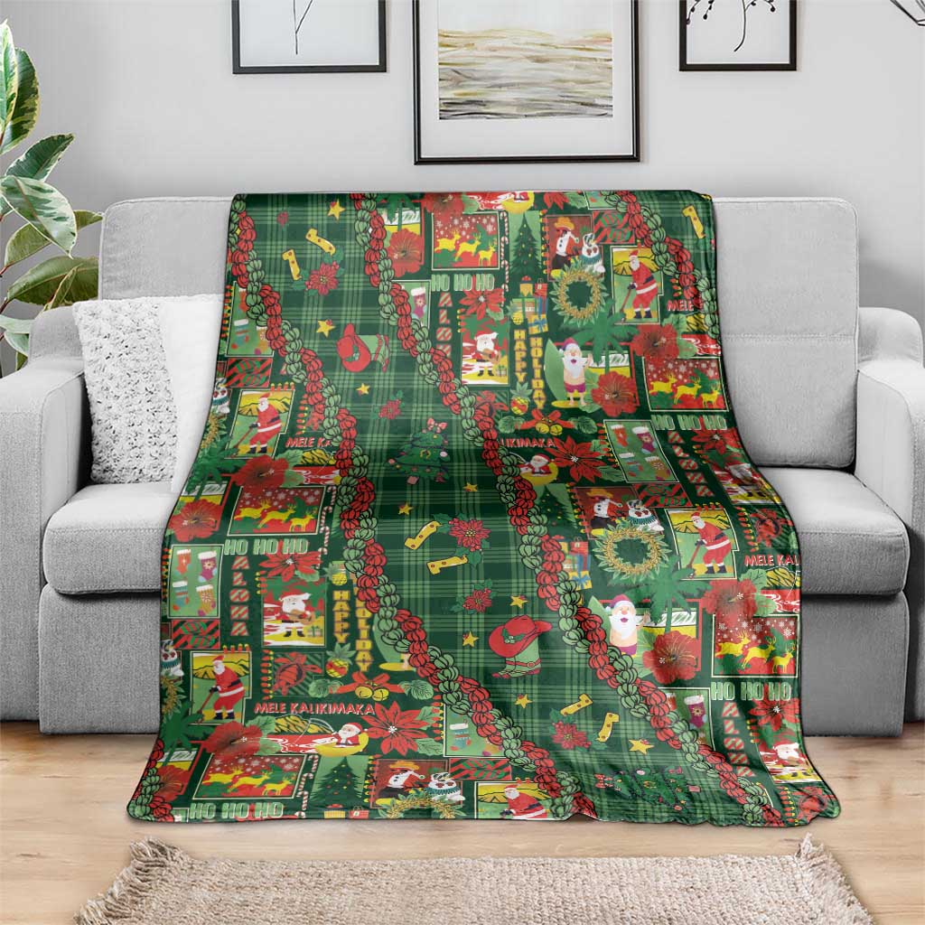Mele Kalikimaka Pakalana Pikake Lei Blanket Hawaiian Rodeo Paniolo Ulaula Palaka - Polynesian Pride