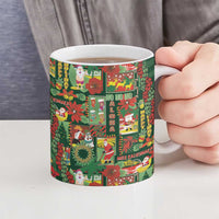Mele Kalikimaka Pakalana Pikake Lei Ceramic Mug Hawaiian Rodeo Paniolo Ulaula Palaka - Polynesian Pride