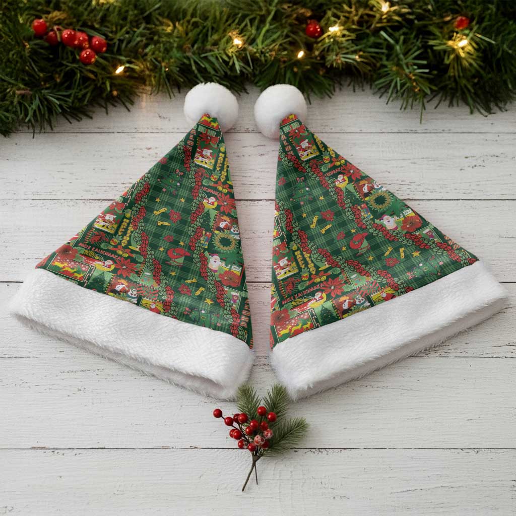 Mele Kalikimaka Pakalana Pikake Lei Christmas Santa Hat Hawaiian Rodeo Paniolo Ulaula Palaka - Polynesian Pride