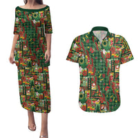 Mele Kalikimaka Pakalana Pikake Lei Couples Matching Puletasi and Hawaiian Shirt Hawaiian Rodeo Paniolo Ulaula Palaka LT9 Red - Polynesian Pride