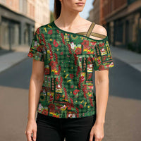 Mele Kalikimaka Pakalana Pikake Lei Cross Shoulder Shirt Hawaiian Rodeo Paniolo Ulaula Palaka - Polynesian Pride