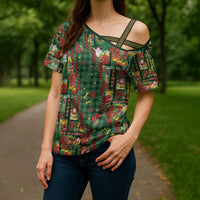 Mele Kalikimaka Pakalana Pikake Lei Cross Shoulder Shirt Hawaiian Rodeo Paniolo Ulaula Palaka - Polynesian Pride