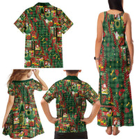 Mele Kalikimaka Pakalana Pikake Lei Family Matching Tank Maxi Dress and Hawaiian Shirt Hawaiian Rodeo Paniolo Ulaula Palaka - Polynesian Pride