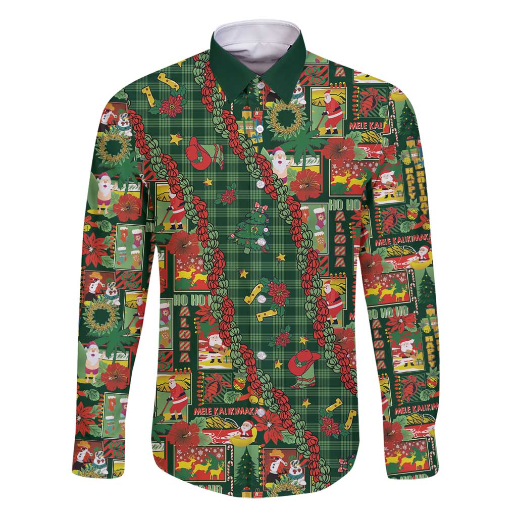 Mele Kalikimaka Pakalana Pikake Lei Family Matching Tank Maxi Dress and Hawaiian Shirt Hawaiian Rodeo Paniolo Ulaula Palaka - Polynesian Pride