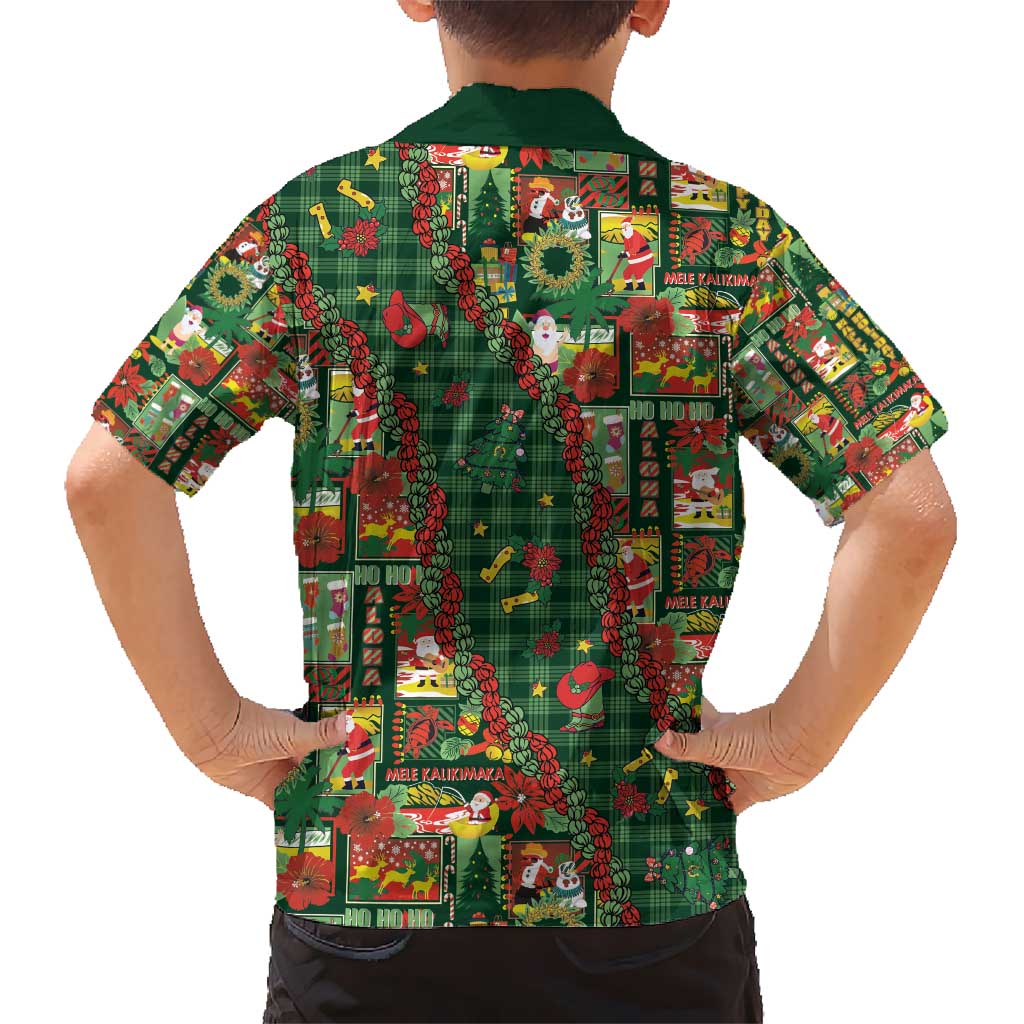 Mele Kalikimaka Pakalana Pikake Lei Kid Hawaiian Shirt Hawaiian Rodeo Paniolo Ulaula Palaka - Polynesian Pride