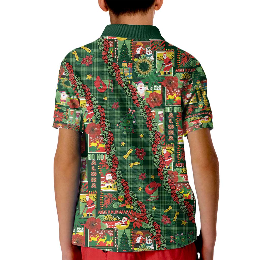 Mele Kalikimaka Pakalana Pikake Lei Kid Polo Shirt Hawaiian Rodeo Paniolo Ulaula Palaka - Polynesian Pride