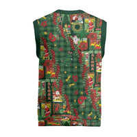 Mele Kalikimaka Pakalana Pikake Lei Christmas Knitted V-Neck Vest Hawaiian Rodeo Paniolo Ulaula Palaka - Polynesian Pride
