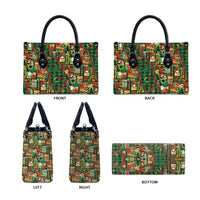 Mele Kalikimaka Pakalana Pikake Lei Leather Bag Hawaiian Rodeo Paniolo Ulaula Palaka - Polynesian Pride