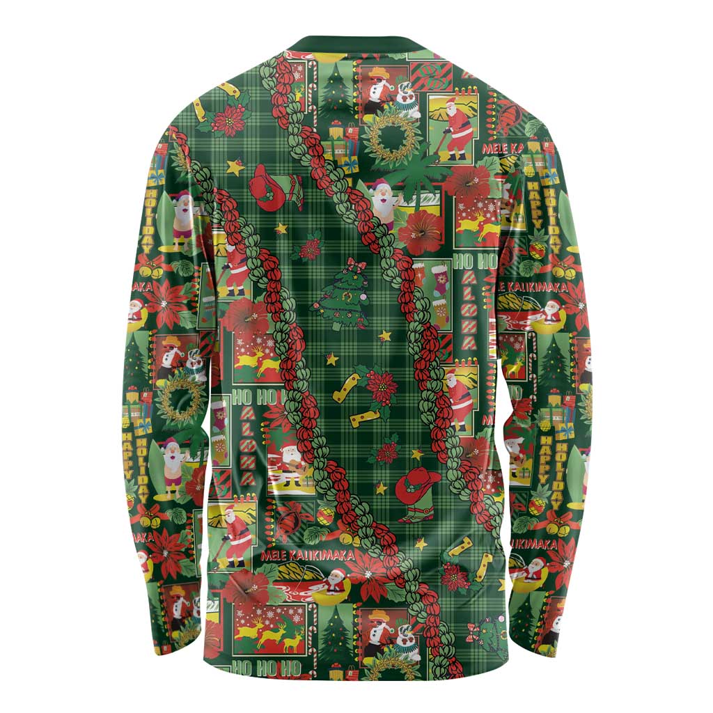Mele Kalikimaka Pakalana Pikake Lei Long Sleeve Shirt Hawaiian Rodeo Paniolo Ulaula Palaka - Polynesian Pride