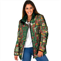 Mele Kalikimaka Pakalana Pikake Lei Padded Jacket Hawaiian Rodeo Paniolo Ulaula Palaka - Polynesian Pride