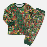 Mele Kalikimaka Pakalana Pikake Lei Christmas Pajama Set Hawaiian Rodeo Paniolo Ulaula Palaka - Polynesian Pride